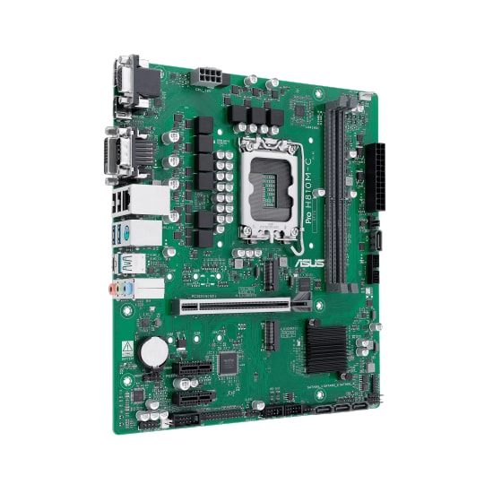 ASUS PRO H810M-C-CSM Anakart: Intel LGA1851, DDR5 6400MHz, Çift M.2, DP, HDMI, VGA, USB 3.2 Gen 2, 1G LAN, Micro ATX