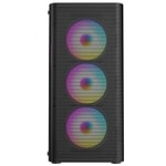 Frisby FC-9385G 550W 4xRGB Fanlı Mesh Mid Tower Siyah ATX Oyuncu Kasası - Temperli Cam Yan Panel, USB 3.0, Metal Izgara