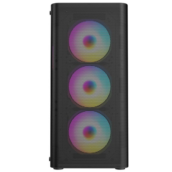 Frisby FC-9385G 550W 4xRGB Fanlı Mesh Mid Tower Siyah ATX Oyuncu Kasası - Temperli Cam Yan Panel, USB 3.0, Metal Izgara