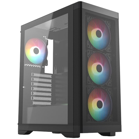 Frisby FC-9480G 600W 80+ Bronze RGB Gaming ATX Mid Tower Kasa - 4x120mm Fan, Temperli Cam, 2xSSD, 2xHDD, Siyah