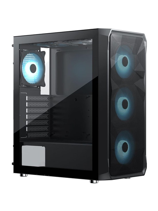 Frisby FC-9480G 600W 80+ Bronze RGB Gaming ATX Mid Tower Kasa - 4x120mm Fan, Temperli Cam, 2xSSD, 2xHDD, Siyah