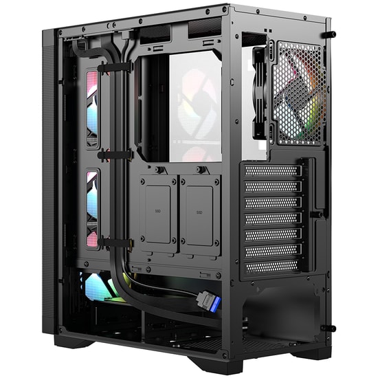 Frisby FC-9480G 600W 80+ Bronze RGB Gaming ATX Mid Tower Kasa - 4x120mm Fan, Temperli Cam, 2xSSD, 2xHDD, Siyah