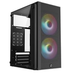 Frisby FC-8970G 300W Mini Tower Micro ATX Siyah Gaming Kasa - 2x Rainbow Fan, USB 3.2, 1x2.5" SSD, 1x3.5" HDD Yuva