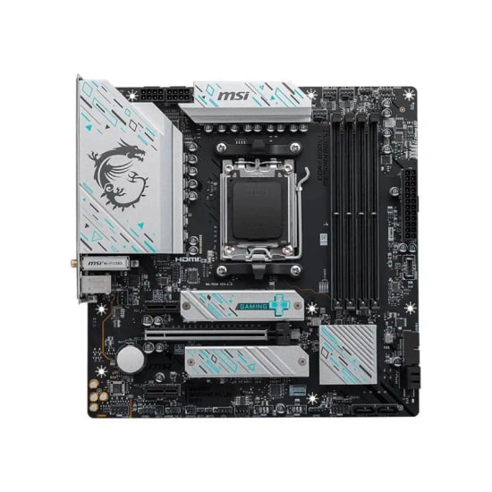 MSI B650M Gaming Plus WiFi Anakart: AMD AM5, DDR5 7200MHz, PCIe 4.0, Wi-Fi 6E, 2.5G LAN, M.2 Shield Frozr, Micro ATX
