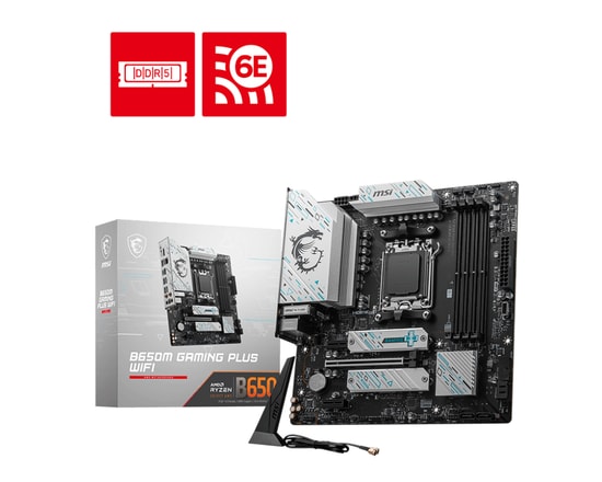 MSI B650M Gaming Plus WiFi Anakart: AMD AM5, DDR5 7200MHz, PCIe 4.0, Wi-Fi 6E, 2.5G LAN, M.2 Shield Frozr, Micro ATX