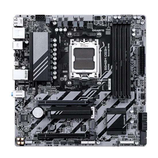 GIGABYTE B840M-DS3H Anakart: AMD B840, AM5 Soket, DDR5 8200MHz, 2xM.2, HDMI, DP, USB 3.2 Gen1, 2.5G LAN Micro ATX