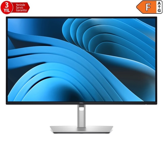 Dell P2725QE 27" 4K Ultra HD Pivot IPS Monitör: 5ms, 60hz, 3840x2160, HDMI, DP, USB-C Hub, 90W PD, RJ45, 10bit Renk