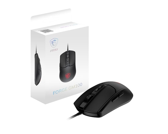 MSI FORGE GM100 Kablolu RGB Gaming Mouse - 6400DPI Ayarlanabilir Optik Sensör, 7 Tuş, 150cm Kablo, 108gr, Micro Switch