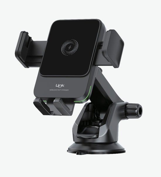 LinkTech LPW-W750 Premium 15W Kablosuz Hızlı Araç Şarjlı Telefon Tutucu - 360 Dönebilen, QC3.0, PD, Type-C Girişli, FOD