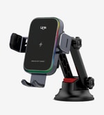 LinkTech LPW-W751 Premium 15W Kablosuz Hızlı Araç Şarjlı Telefon Tutucu - Akıllı LED Yüzük, 360 Dönebilen, Qi Standartı