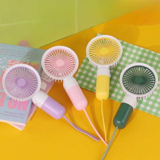 GLR Tech DD8023 USB Şarjlı Sarı Taşınabilir Mini Fan (NT-113821) - Ev, Ofis, Okul Kullanımı, Kompakt, Sessiz