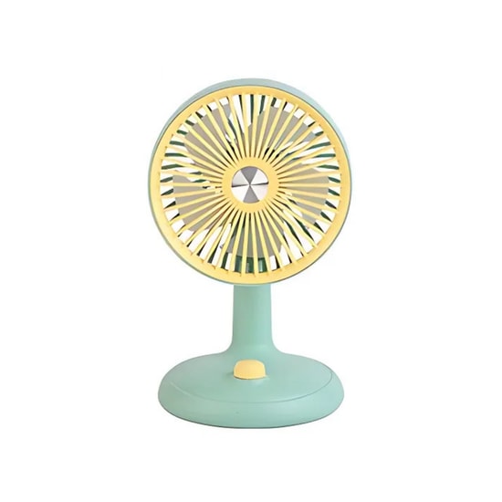 GLR Tech YM88160 USB Şarjlı Yeşil Mini Boy Fan Vantilatör (NT-113824) - Ev, Ofis, Okul Kullanımı, Taşınabilir, Hafif