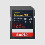 SanDisk 128GB Extreme Pro SDXC UHS-II U3 V90 Hafıza Kartı (SDSDXDM-128G-GN4IN) - Class 10, 300MB/s Okuma Yazma, 8K Video