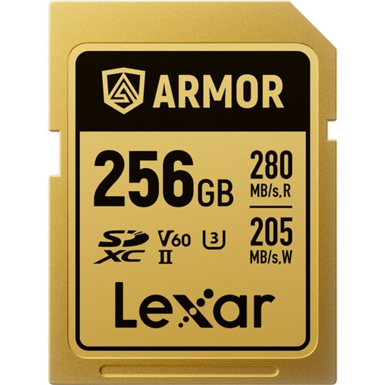 Lexar Armor Gold 256GB Profesyonel Seri SD Kartı (LSDAMGL256G-RNNNG) - 280MB/s Okuma, 205MB/s Yazma, V60, C10, U3