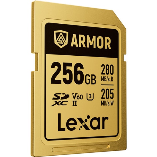 Lexar Armor Gold 256GB Profesyonel Seri SD Kartı (LSDAMGL256G-RNNNG) - 280MB/s Okuma, 205MB/s Yazma, V60, C10, U3