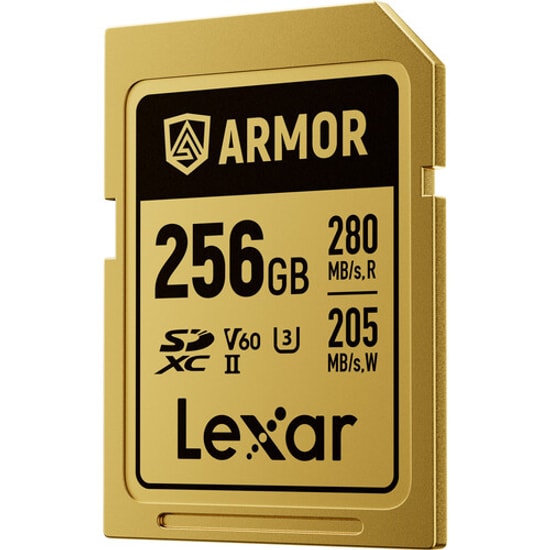 Lexar Armor Gold 256GB Profesyonel Seri SD Kartı (LSDAMGL256G-RNNNG) - 280MB/s Okuma, 205MB/s Yazma, V60, C10, U3