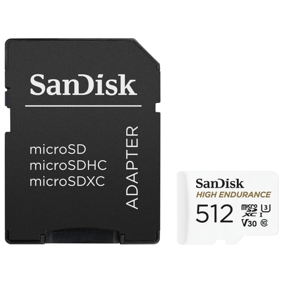 SanDisk 512GB High Endurance microSDHC Hafıza Kartı + SD Adaptör - (SDSQQNR-512G-GN6IA), 100/40MB/s, UHS-I, Class 10