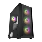 FSP CMT218 750W 80+ Gen5 ATX Mid Tower Siyah Oyuncu Kasası - 4xRGB Fan, Temperli Cam, 2x2.5" SSD, 2x3.5" HDD, USB 3.2