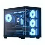 Aerocool P500C Mirror ARGB ATX Siyah Kasa (AE P500C BK) - PSU Yok, Panoramik Temperli Cam, 4x12cm ARGB Fan