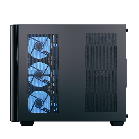 Aerocool P500C Mirror ARGB ATX Siyah Kasa (AE P500C BK) - PSU Yok, Panoramik Temperli Cam, 4x12cm ARGB Fan