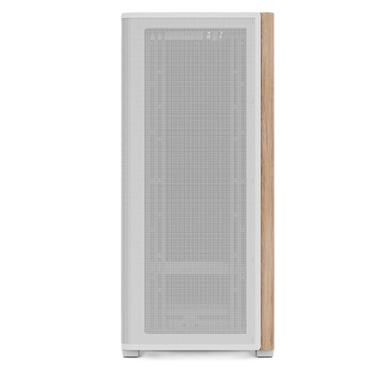 Aerocool D501A Beyaz ARGB ATX Kasa (AE D501A BK) - Ahşap Detay Ön Panel, Temperli Cam, PSU Yok, 4x12cm ARGB Fan, USB-C