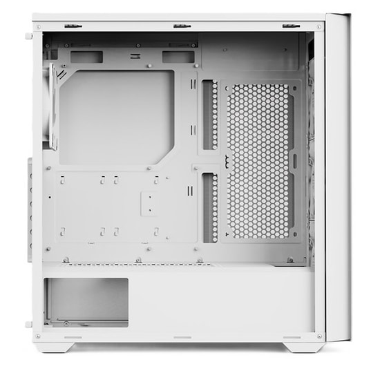 Aerocool D501A Beyaz ARGB ATX Kasa (AE D501A BK) - Ahşap Detay Ön Panel, Temperli Cam, PSU Yok, 4x12cm ARGB Fan, USB-C