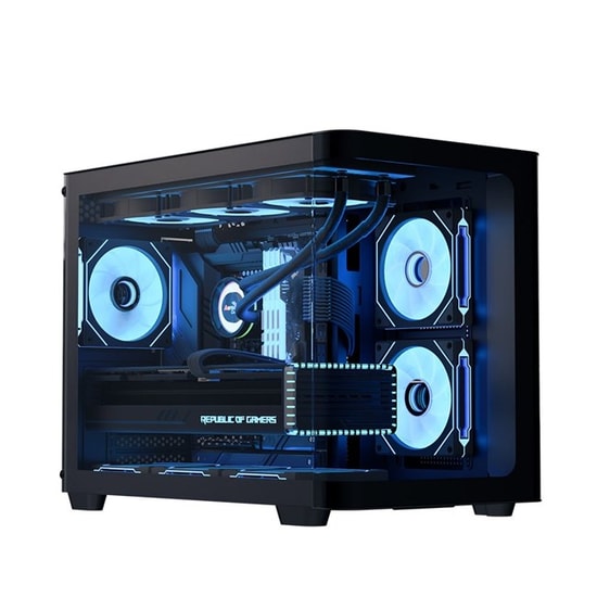Aerocool P300C Mirror ARGB Micro ATX Siyah Kasa (AE P300C BK) - PSU Yok, Panoramik Temperli Cam, 3x12cm ARGB Fan