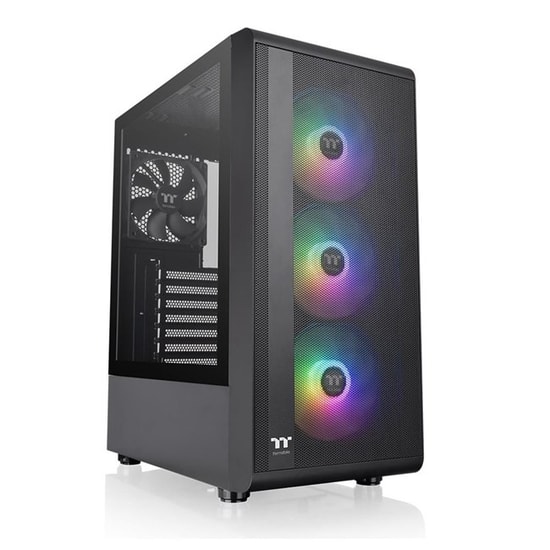 Thermaltake S200 TG 550W 80+ ARGB Mid Tower ATX Siyah Kasa (CA-3X2-55M1WE-00) - Mesh Ön Panel, 3x120mm Fan, Toz Filtresi