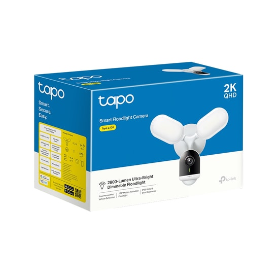 TP-Link Tapo C720 Akıllı Projektörlü 4MP Kamera - 2K QHD, 2800 Lümen, 4mm Lens, IP65, AI Algılama, 30m IR, Siren Alarm