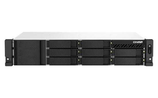 QNAP TS-873AeU 4GB RAM 8xDisk 2xM.2 SSD Yuvalı 2U Rack NAS Depolama - DDR4, USB 3.2, 2.5G Ethernet, AMD, Kısa Derinlik