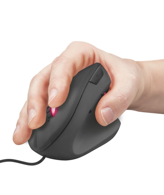 Trust GXT144 Rexx Ergonomik Kablolu Optik Gaming Mouse (TRU22991) - Siyah, 10000 DPI, Dikey Tasarım, 6 Adet Tuş, USB