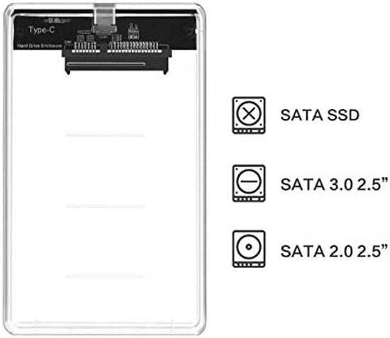 Codegen CDG-HDC-30TC 2.5" Şeffaf USB 3.1 HDD/SSD Disk Kutusu - 2TB Destekli, Vidasız, Type-C Bağlantı, SATA Uyumlu