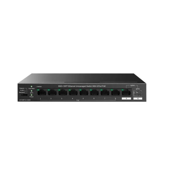 IP-COM IP-G1110PF-8-120W Metal Kasa Masaüstü Switch - 8 Port Gigabit, 120W Smart PoE, 1xSFP Uplink, 250m PoE Mesafesi