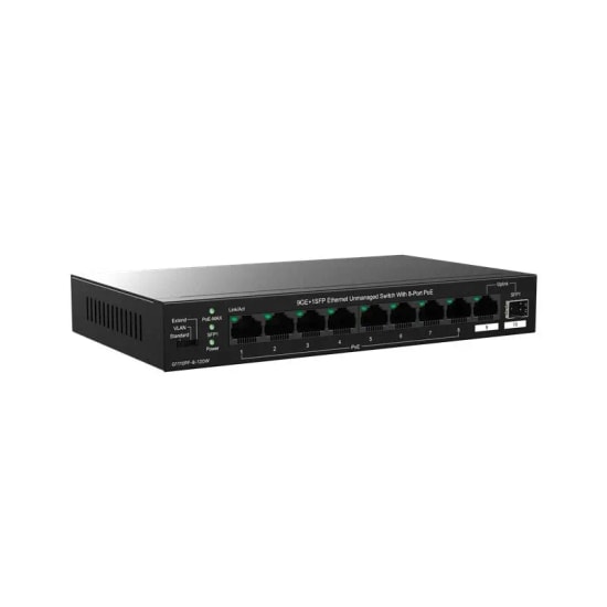 IP-COM IP-G1110PF-8-120W Metal Kasa Masaüstü Switch - 8 Port Gigabit, 120W Smart PoE, 1xSFP Uplink, 250m PoE Mesafesi