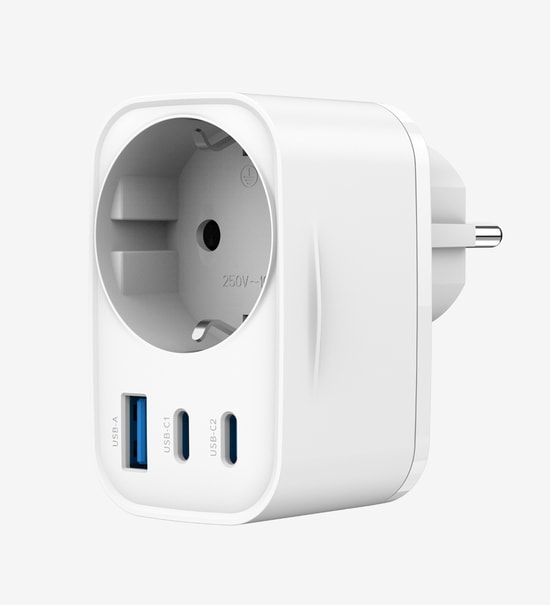 LinkTech G854 Premium 30W GaN Beyaz Hızlı Şarj Aleti (LNG-G854) - PD/QC/AFC/DCP, 16A, Kompakt, Güvenli, Üç Cihaz Desteği