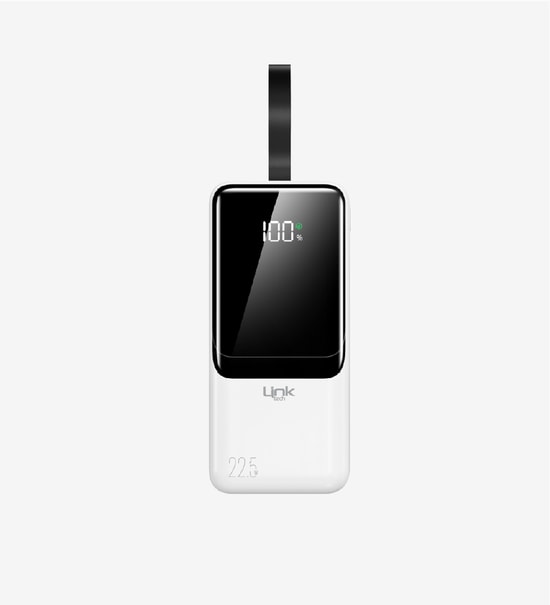 LinkTech LPB-EF98 Strong 22.5W 45000mAh Beyaz Powerbank - LED Ekranlı, Type-C ve USB-A Hızlı Şarj Destekli