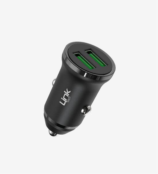 LinkTech C480 Çevre Dostu 12W Çift USB-A Araç Şarj Başlığı - 5V/2.4A, Akım Korumalı, 18Gr, Smart ID Hızlı Şarj Destekli