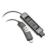 HP Poly DA85 USB - QD Adaptörü (786C7AA) - USB-A/C, Dijital Ses, Çağrı Kontrolü, Quick Disconnect, Kablo Üzeri Kontrol