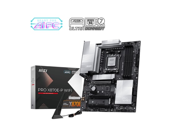 MSI PRO X870E-P WIFI Anakart: AM5, DDR5 8200MHz(OC), 3xM.2, HDMI 2.1, USB4 40Gbps, 5G LAN, WiFi 7, BT 5.4, RGB, ATX