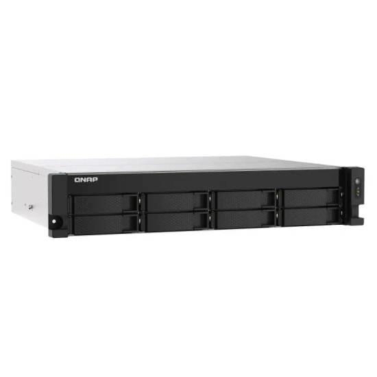 QNAP TS-873AeU-RP-4G 8 Disk Yuvalı Rack NAS - 4GB DDR4 RAM, AMD, USB 3.2, 2.5G LAN, Kısa Derinlik, 2 Yedek Güç Kaynağı