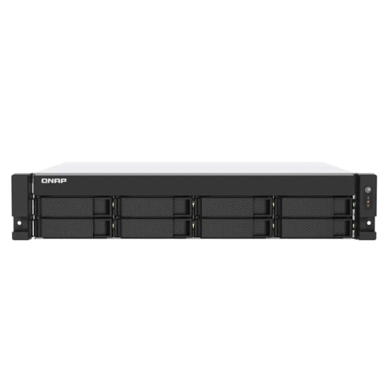 QNAP TS-873AeU-RP-4G 8 Disk Yuvalı Rack NAS - 4GB DDR4 RAM, AMD, USB 3.2, 2.5G LAN, Kısa Derinlik, 2 Yedek Güç Kaynağı