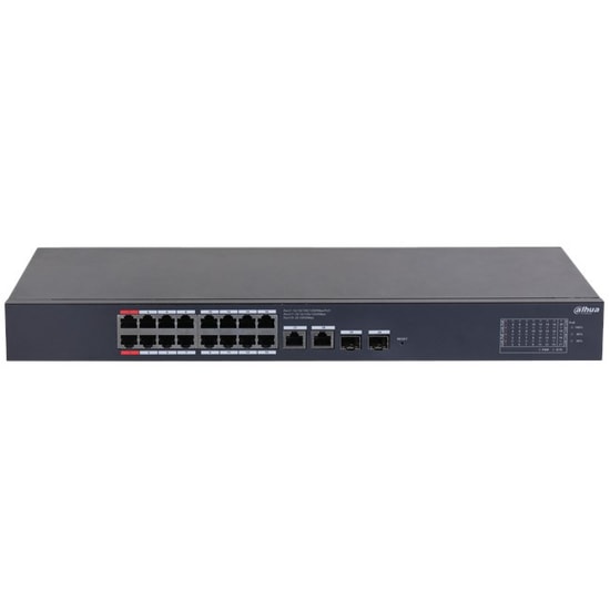 Dahua CS4220-16GT-240 Gigabit Cloud Yönetimli Rack Tipi Switch - 16 Port Gigabit 240W Toplam PoE, 2xGigabit Combo, 2 SFP