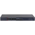 Dahua CS4218-16ET-240 Cloud Yönetimli Rack Tipi Switch - 16 Port 10/100 Mbps, 2xGigabit Combo, 2 SFP, 240W PoE Anahtar