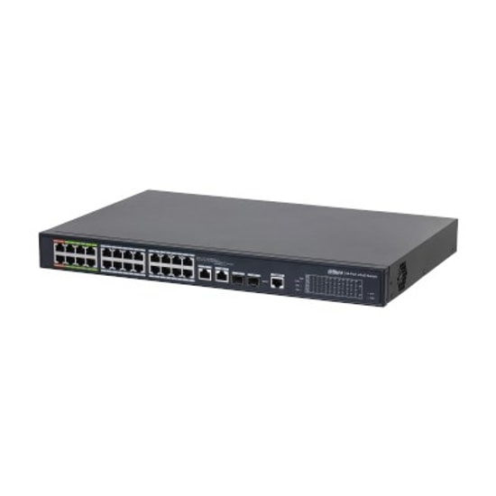 Dahua LR2226-24ET-360-V2 24 Port 100Mbps E-PoE Switch - 8 Port 800m E-PoE 360W, 2 Gigabit Uplink, 2 SFP, Web Yönetimli
