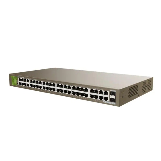 IP-COM IP-G1050F Gigabit Rack Tipi Switch - 48 Port Gigabit, 2x1GB SFP Port, 12MB Buffer, Yüksek Hızlı Ağ Anahtarı