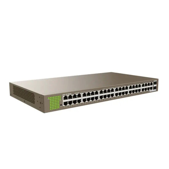 IP-COM IP-G1050F Gigabit Rack Tipi Switch - 48 Port Gigabit, 2x1GB SFP Port, 12MB Buffer, Yüksek Hızlı Ağ Anahtarı