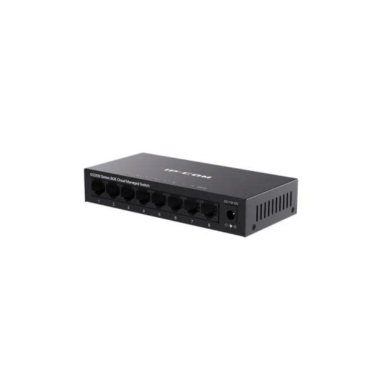 IP-COM IP-G2208D Gigabit Bulut Yönetimli Switch - 8 Port Gigabit, Masa/Duvar Montajı, Metal Kasa Ağ Anahtarı