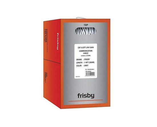 Frisby FR-CAT601 CAT6 Gri CCA Data Kablosu - 305 Metre, 23AWG, 58mm, Yüksek Hızlı UTP Network Kablosu