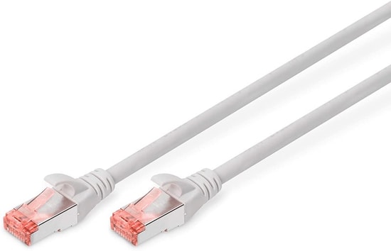 Digitus CAT6 Gri Zırhlı Patch Kablo (DK-1644-005) - 0.5 Metre, S/FTP, Yangına Dayanıklı, 250MHz, PoE Ready Ağ Kablosu