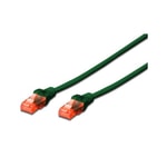 Digitus CAT6 Yeşil Patch Kablo (DK-1617-030/G) - 3 Metre, U/UTP, 250MHz, Yangına Dayanıklı, PoE Ready